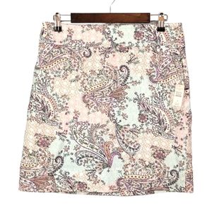 Talbots Floral All Over Print AOP Spring Summer Fall Skirt NWT Women's Size 8